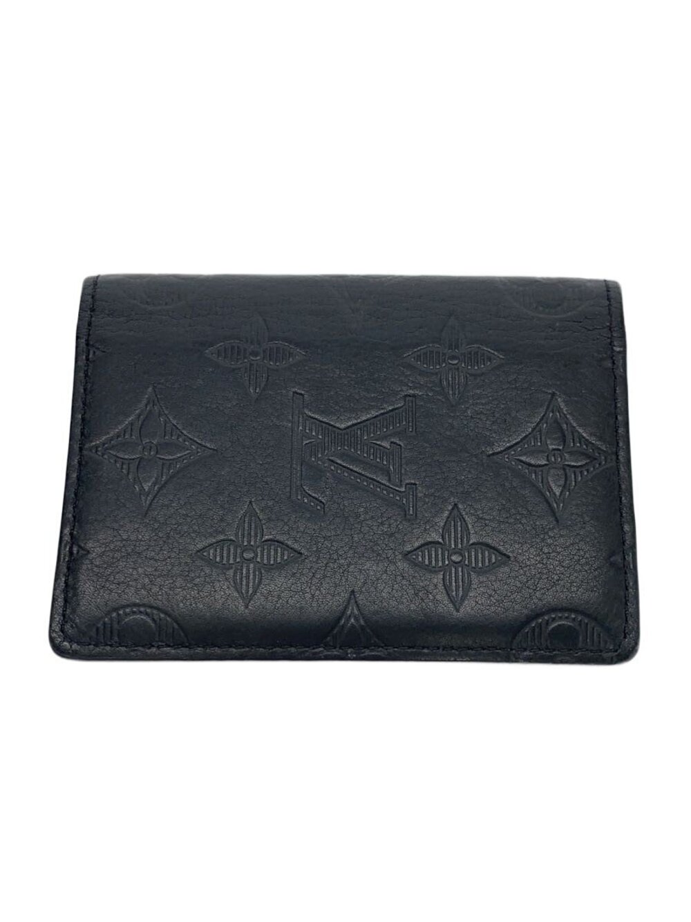 LOUIS VUITTON Organizer de Poche Monogram Shadow Black Cowhide Black
